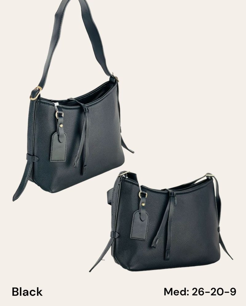 BOLSO PIEL CON LAZO NEGRO
